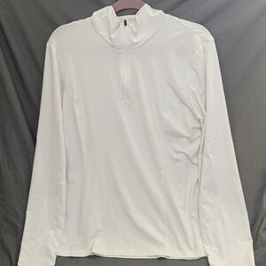 Athleta White Quarter-Zip Performance Top